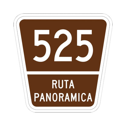 PR old scenic route 525 (Puerto Rico) (Road Sign) STICKER Vinyl Kiss-Cut Decal 6 Inch White - The Sticker Space