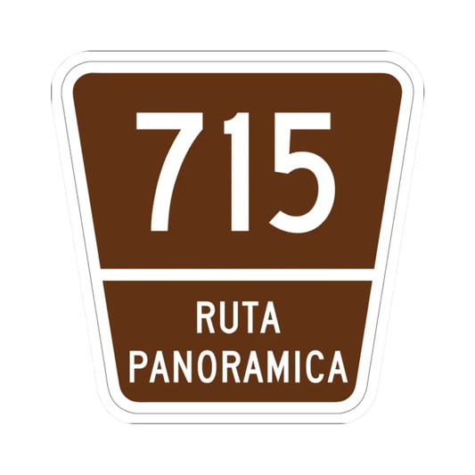 PR old scenic route 715 (Puerto Rico) (Road Sign) STICKER Vinyl Kiss-Cut Decal 2 Inch White - The Sticker Space