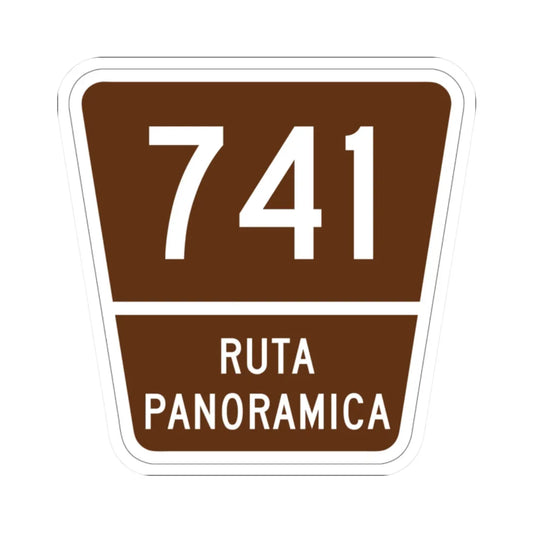 PR old scenic route 741 (Puerto Rico) (Road Sign) STICKER Vinyl Kiss-Cut Decal 2 Inch White - The Sticker Space