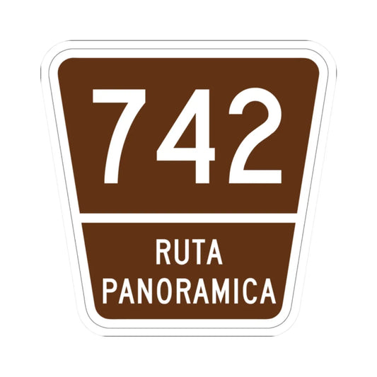 PR old scenic route 742 (Puerto Rico) (Road Sign) STICKER Vinyl Kiss-Cut Decal 2 Inch White - The Sticker Space