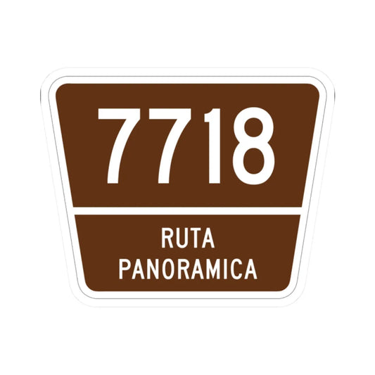 PR old scenic route 7718 (Puerto Rico) (Road Sign) STICKER Vinyl Kiss-Cut Decal 2 Inch White - The Sticker Space