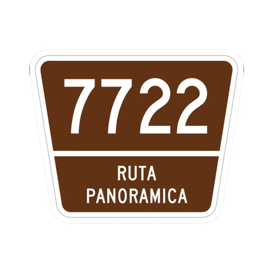 PR old scenic route 7722 (Puerto Rico) (Road Sign) STICKER Vinyl Kiss-Cut Decal 2 Inch White - The Sticker Space