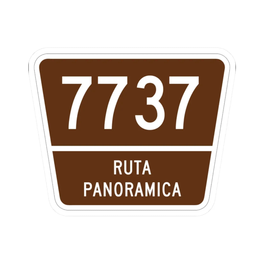 PR old scenic route 7737 (Puerto Rico) (Road Sign) STICKER Vinyl Kiss-Cut Decal 2 Inch White - The Sticker Space