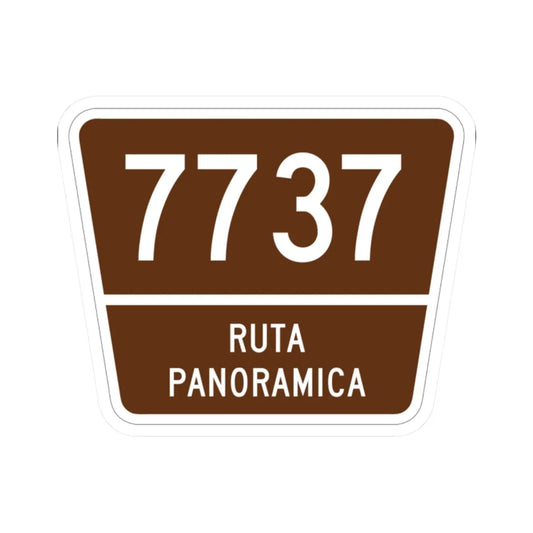PR old scenic route 7737 (Puerto Rico) (Road Sign) STICKER Vinyl Kiss-Cut Decal 2 Inch White - The Sticker Space