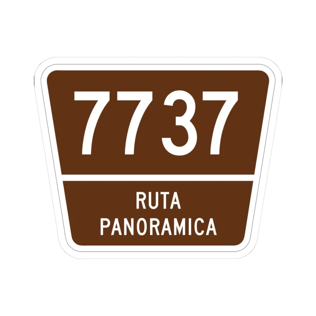 PR old scenic route 7737 (Puerto Rico) (Road Sign) STICKER Vinyl Kiss-Cut Decal 3 Inch White - The Sticker Space