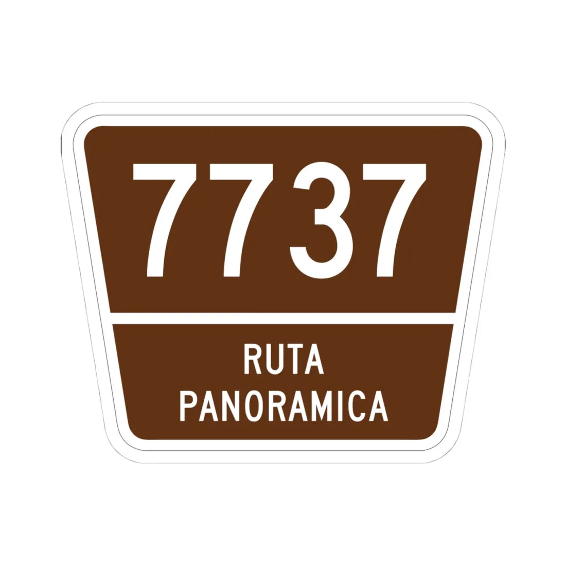 PR old scenic route 7737 (Puerto Rico) (Road Sign) STICKER Vinyl Kiss-Cut Decal 4 Inch White - The Sticker Space