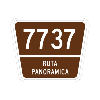 PR old scenic route 7737 (Puerto Rico) (Road Sign) STICKER Vinyl Kiss-Cut Decal 4 Inch White - The Sticker Space