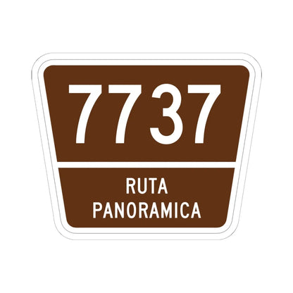 PR old scenic route 7737 (Puerto Rico) (Road Sign) STICKER Vinyl Kiss-Cut Decal 6 Inch White - The Sticker Space