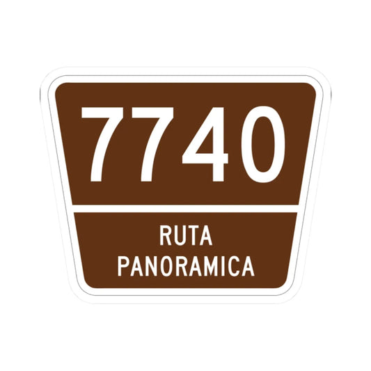 PR old scenic route 7740 (Puerto Rico) (Road Sign) STICKER Vinyl Kiss-Cut Decal 2 Inch White - The Sticker Space