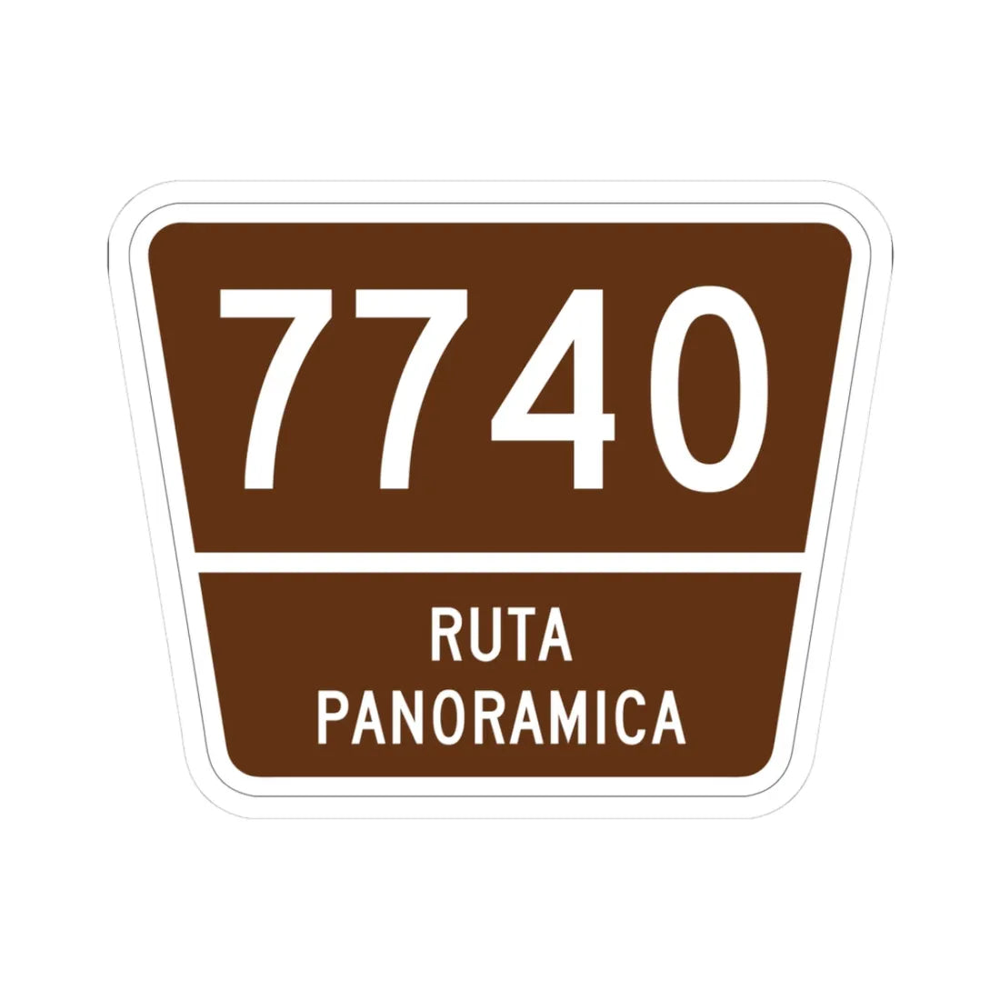 PR old scenic route 7740 (Puerto Rico) (Road Sign) STICKER Vinyl Kiss-Cut Decal 3 Inch White - The Sticker Space