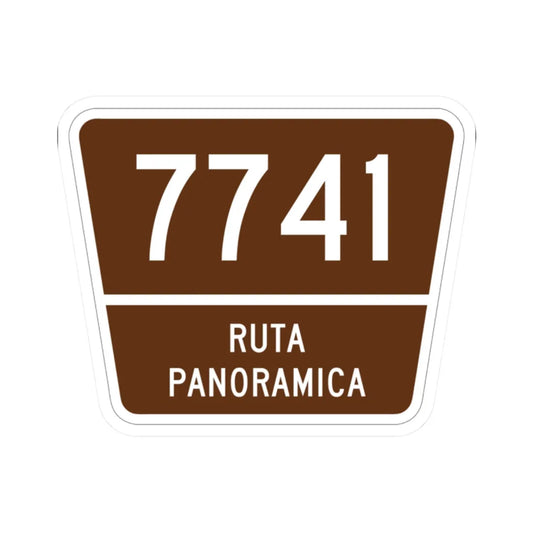 PR old scenic route 7741 (Puerto Rico) (Road Sign) STICKER Vinyl Kiss-Cut Decal 2 Inch White - The Sticker Space