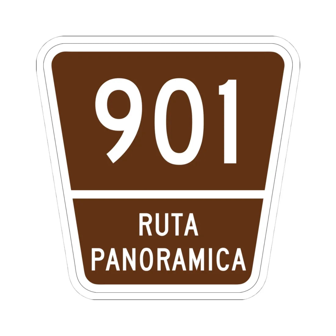 PR old scenic route 901 (Puerto Rico) (Road Sign) STICKER Vinyl Kiss-Cut Decal 4 Inch White - The Sticker Space