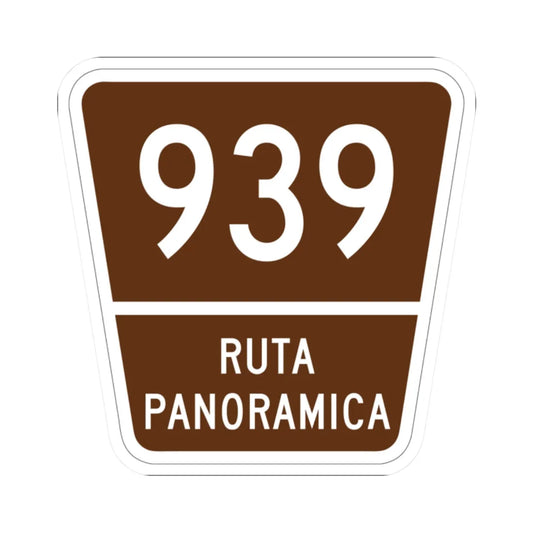 PR old scenic route 939 (Puerto Rico) (Road Sign) STICKER Vinyl Kiss-Cut Decal 2 Inch White - The Sticker Space