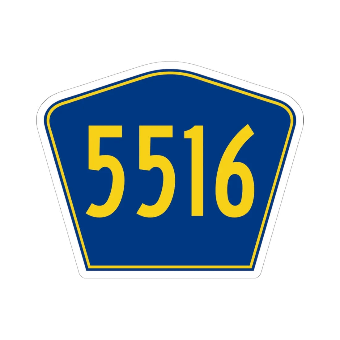 PR secondary 5516 (Puerto Rico) (Road Sign) STICKER Vinyl Kiss-Cut Decal 6 Inch White - The Sticker Space