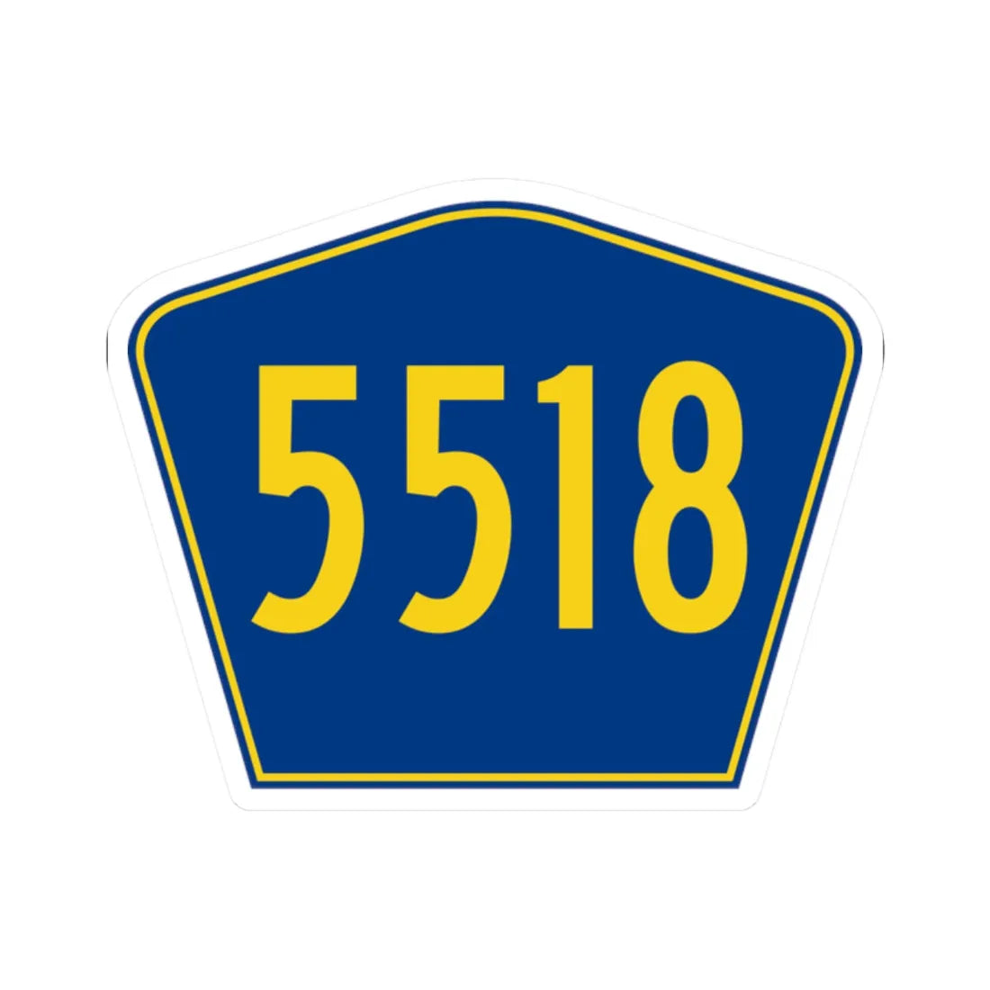 PR secondary 5518 (Puerto Rico) (Road Sign) STICKER Vinyl Kiss-Cut Decal 2 Inch White - The Sticker Space