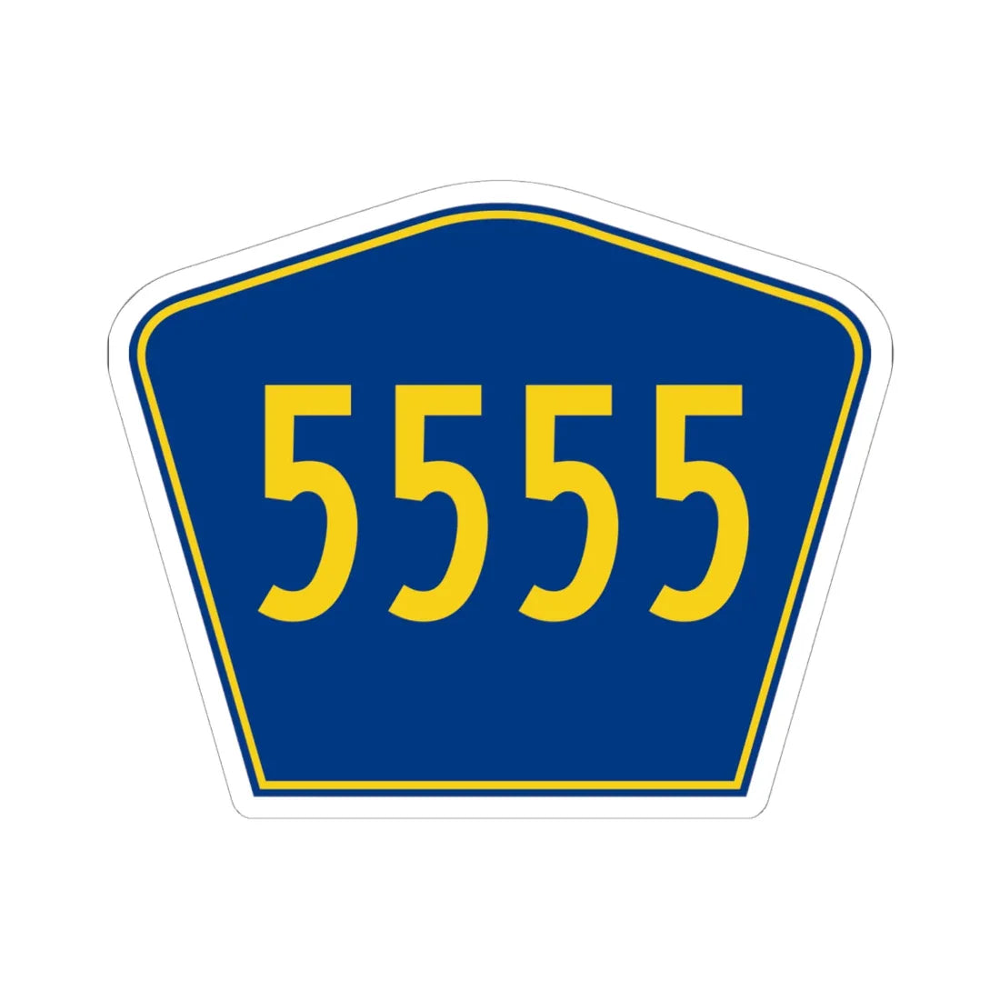 PR secondary 5555 (Puerto Rico) (Road Sign) STICKER Vinyl Kiss-Cut Decal 6 Inch White - The Sticker Space