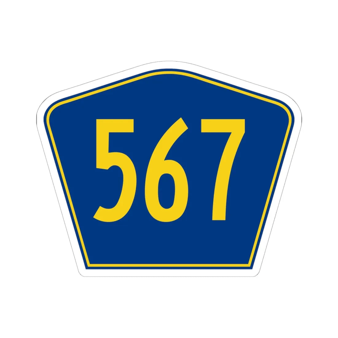 PR secondary 567 (Puerto Rico) (Road Sign) STICKER Vinyl Kiss-Cut Decal 6 Inch White - The Sticker Space