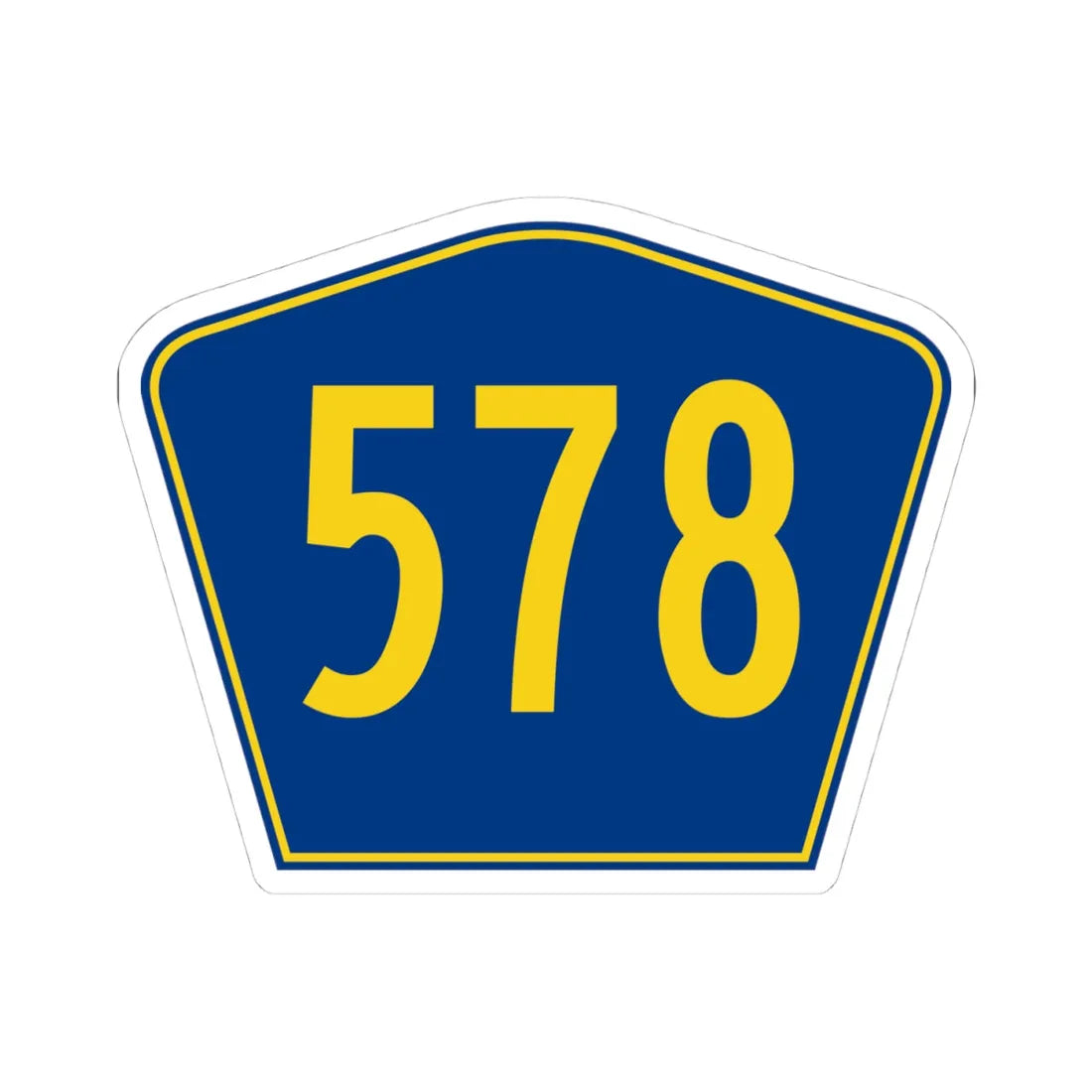 PR secondary 578 (Puerto Rico) (Road Sign) STICKER Vinyl Kiss-Cut Decal 4 Inch White - The Sticker Space