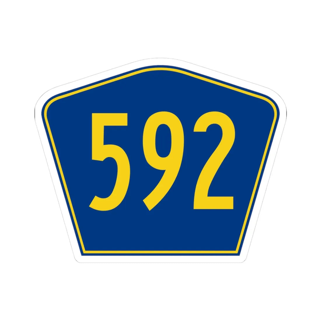 PR secondary 592 (Puerto Rico) (Road Sign) STICKER Vinyl Kiss-Cut Decal 3 Inch White - The Sticker Space