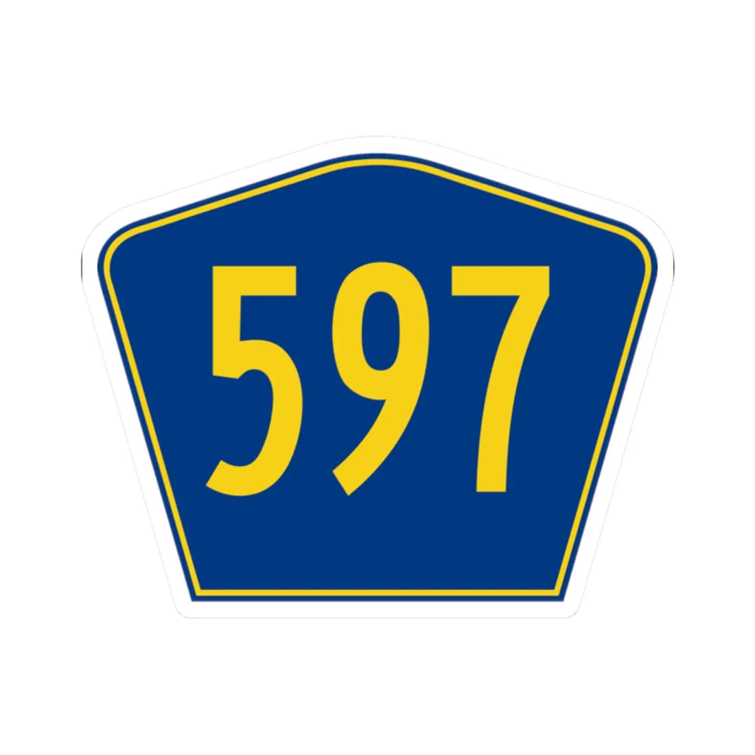 PR secondary 597 (Puerto Rico) (Road Sign) STICKER Vinyl Kiss-Cut Decal 2 Inch White - The Sticker Space