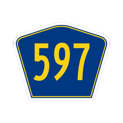 PR secondary 597 (Puerto Rico) (Road Sign) STICKER Vinyl Kiss-Cut Decal 4 Inch White - The Sticker Space