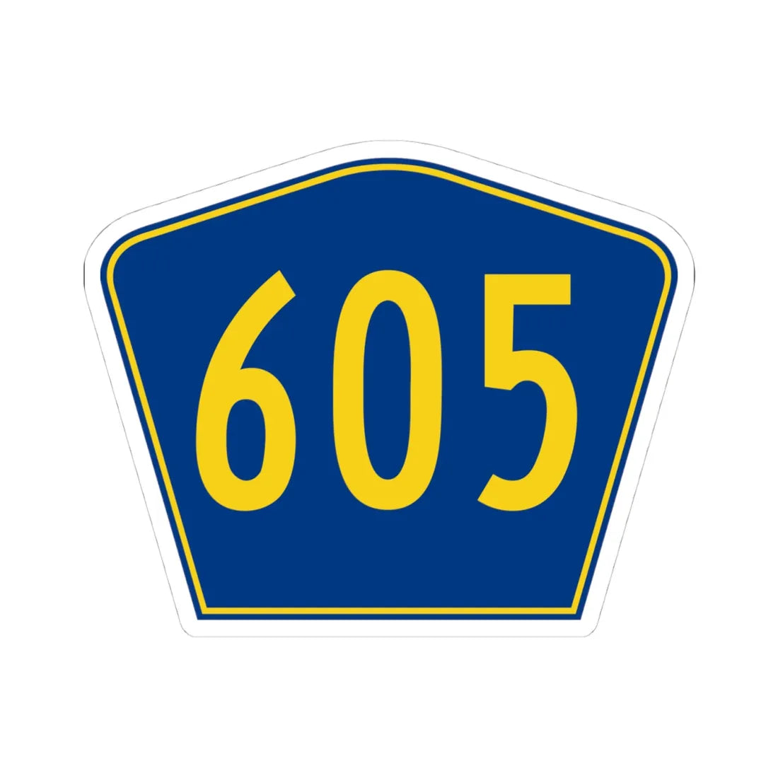 PR secondary 605 (Puerto Rico) (Road Sign) STICKER Vinyl Kiss-Cut Decal 4 Inch White - The Sticker Space