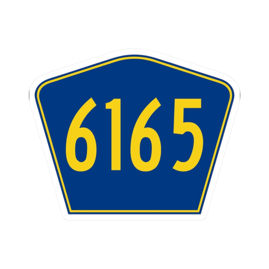 PR secondary 6165 (Puerto Rico) (Road Sign) STICKER Vinyl Kiss-Cut Decal 2 Inch White - The Sticker Space