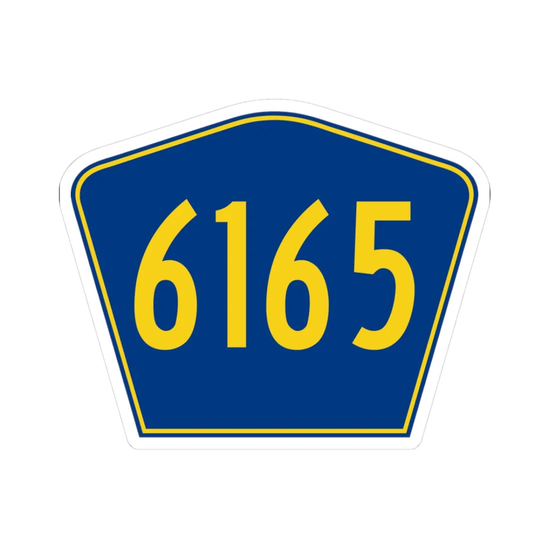 PR secondary 6165 (Puerto Rico) (Road Sign) STICKER Vinyl Kiss-Cut Decal 3 Inch White - The Sticker Space