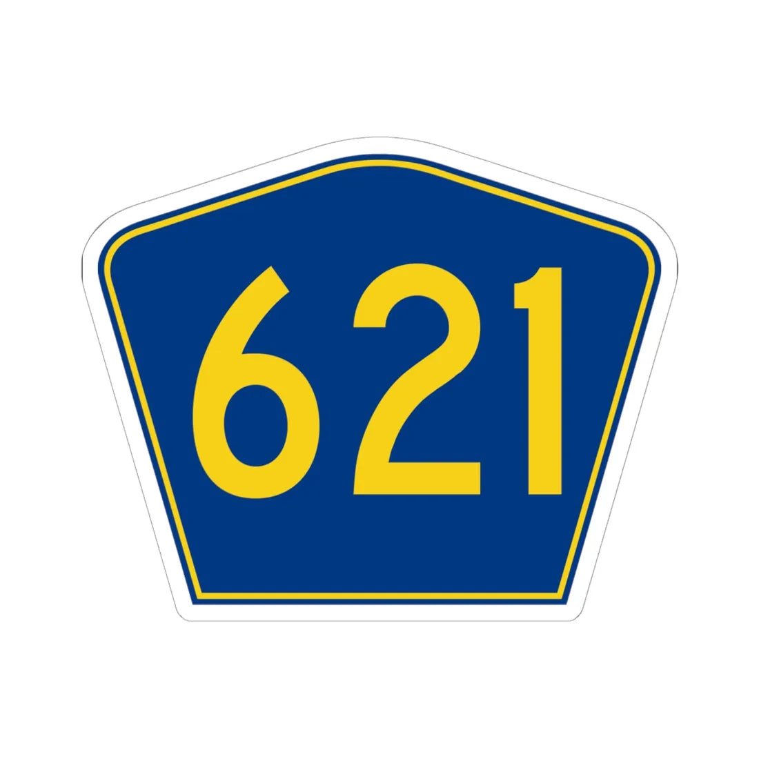 PR secondary 621 (Puerto Rico) (Road Sign) STICKER Vinyl Kiss-Cut Decal 6 Inch White - The Sticker Space