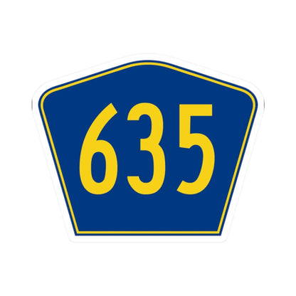 PR secondary 635 (Puerto Rico) (Road Sign) STICKER Vinyl Kiss-Cut Decal 2 Inch White - The Sticker Space