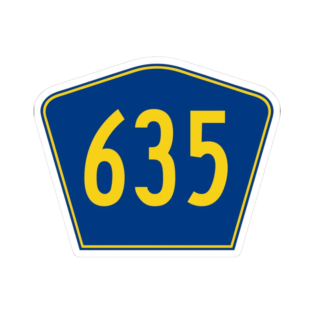 PR secondary 635 (Puerto Rico) (Road Sign) STICKER Vinyl Kiss-Cut Decal 3 Inch White - The Sticker Space