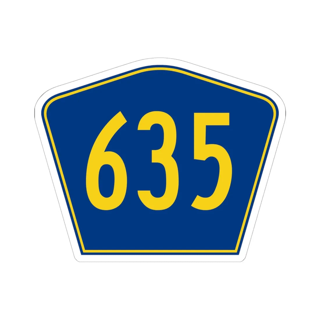 PR secondary 635 (Puerto Rico) (Road Sign) STICKER Vinyl Kiss-Cut Decal 6 Inch White - The Sticker Space