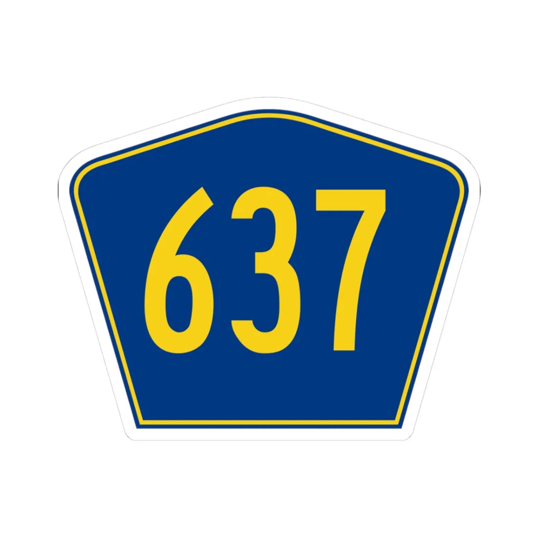 PR secondary 637 (Puerto Rico) (Road Sign) STICKER Vinyl Kiss-Cut Decal 3 Inch White - The Sticker Space