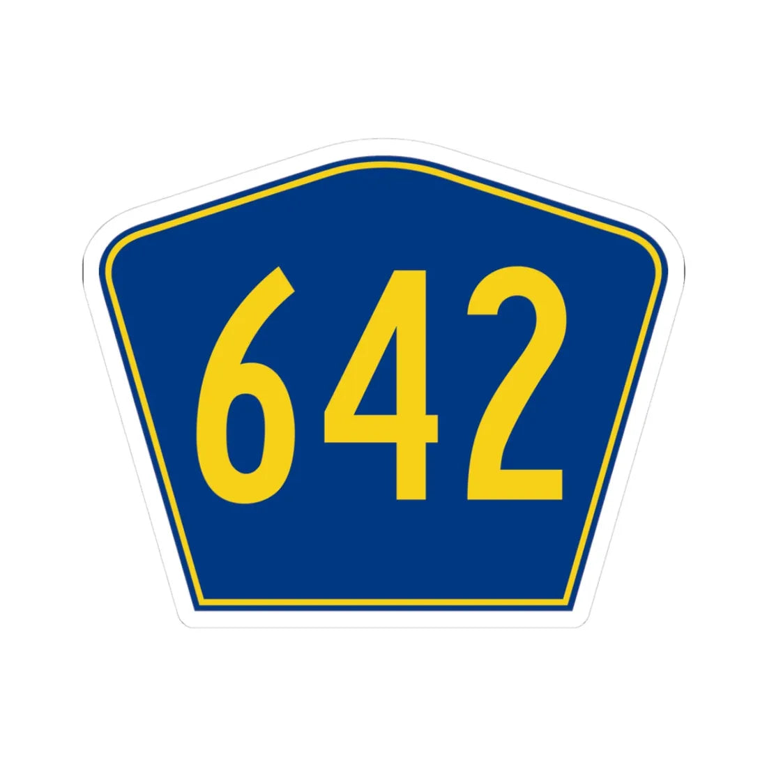 PR secondary 642 (Puerto Rico) (Road Sign) STICKER Vinyl Kiss-Cut Decal 3 Inch White - The Sticker Space