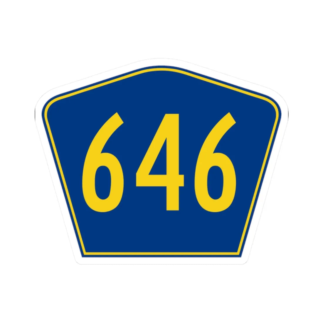 PR secondary 646 (Puerto Rico) (Road Sign) STICKER Vinyl Kiss-Cut Decal 2 Inch White - The Sticker Space