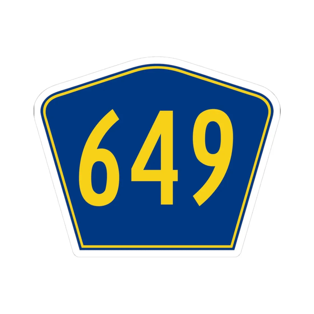 PR secondary 649 (Puerto Rico) (Road Sign) STICKER Vinyl Kiss-Cut Decal 3 Inch White - The Sticker Space