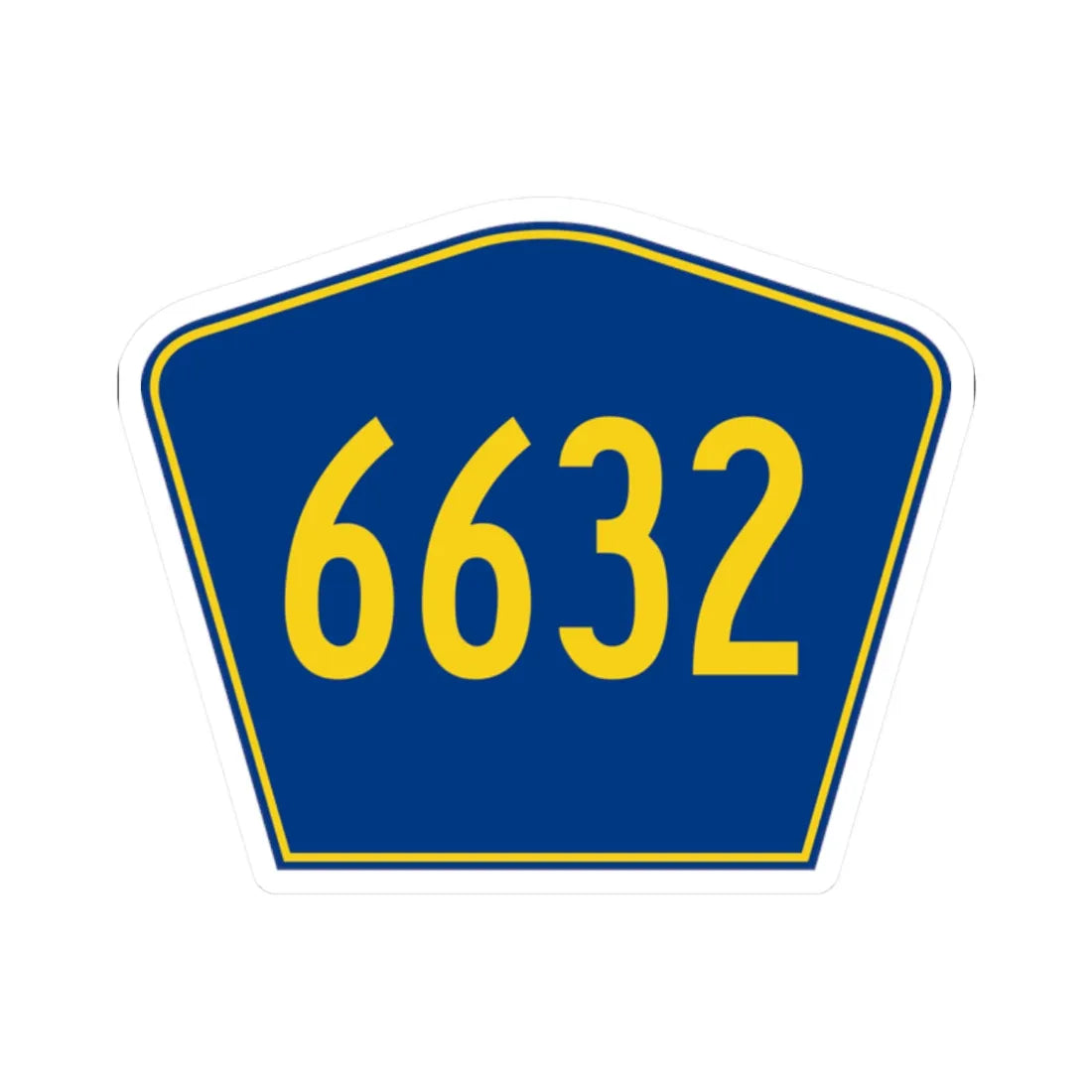 PR secondary 6632 (Puerto Rico) (Road Sign) STICKER Vinyl Kiss-Cut Decal 2 Inch White - The Sticker Space