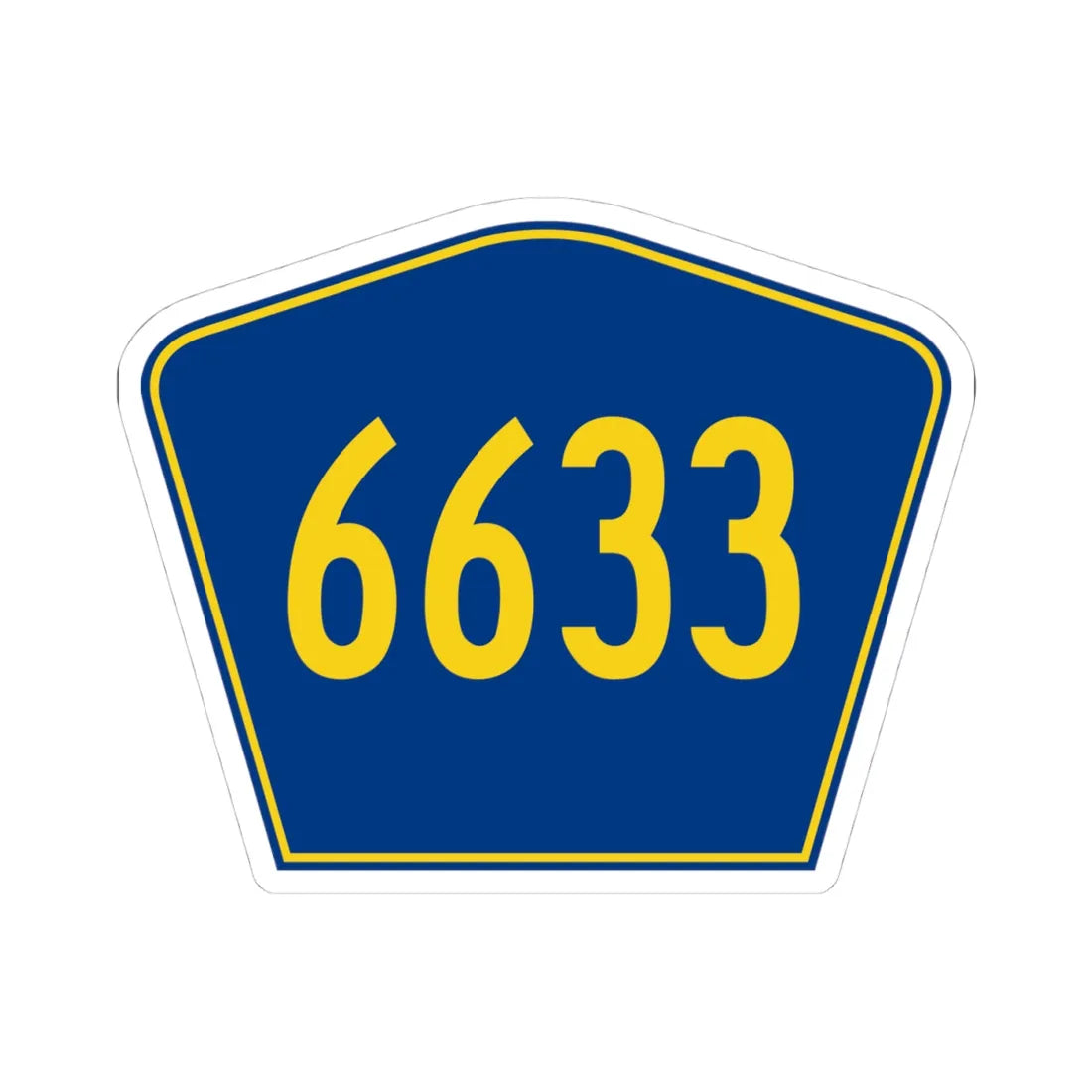 PR secondary 6633 (Puerto Rico) (Road Sign) STICKER Vinyl Kiss-Cut Decal 4 Inch White - The Sticker Space