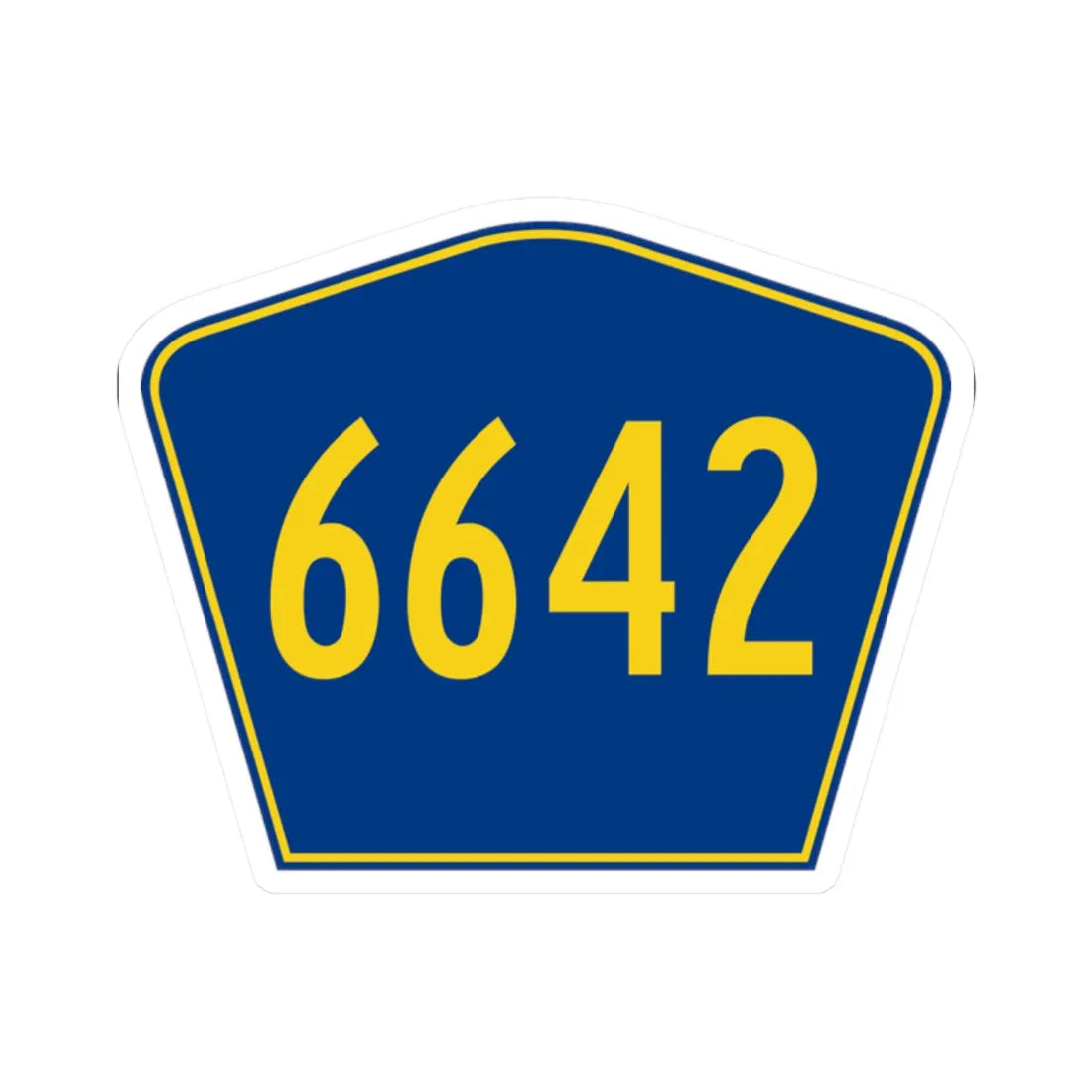 PR secondary 6642 (Puerto Rico) (Road Sign) STICKER Vinyl Kiss-Cut Decal 2 Inch White - The Sticker Space