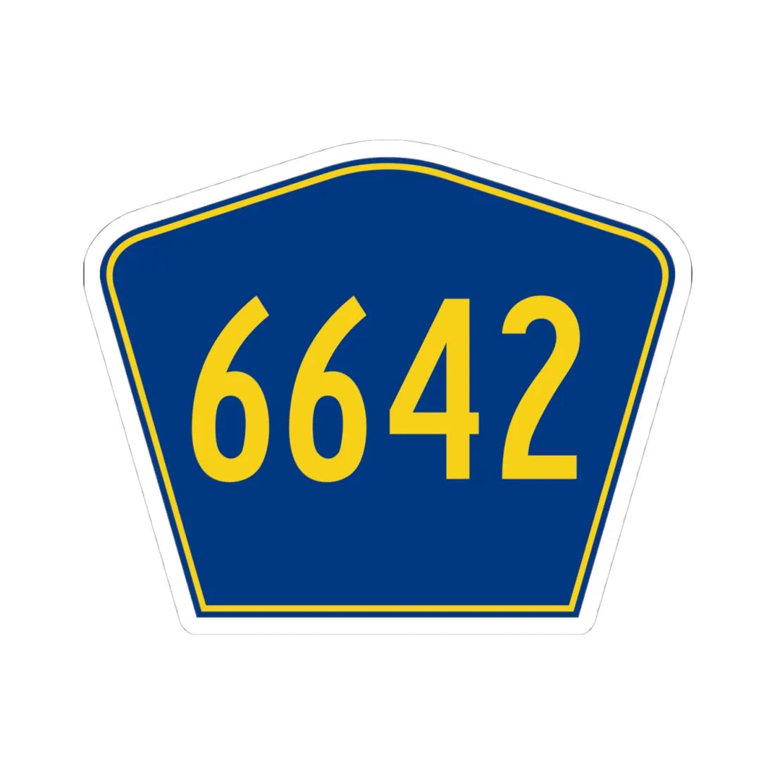 PR secondary 6642 (Puerto Rico) (Road Sign) STICKER Vinyl Kiss-Cut Decal 4 Inch White - The Sticker Space