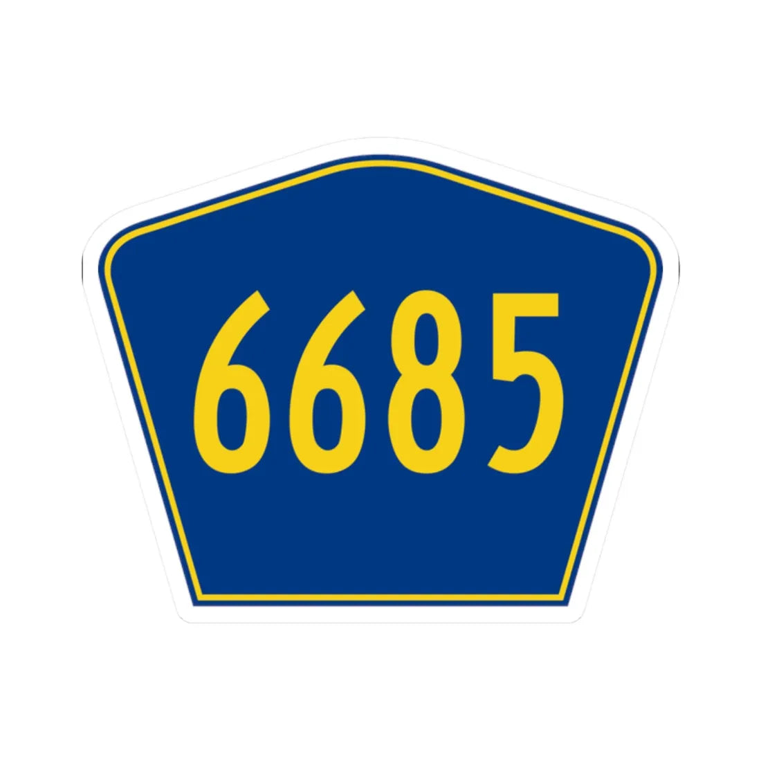 PR secondary 6685 (Puerto Rico) (Road Sign) STICKER Vinyl Kiss-Cut Decal 2 Inch White - The Sticker Space