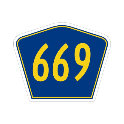 PR secondary 669 (Puerto Rico) (Road Sign) STICKER Vinyl Kiss-Cut Decal 6 Inch White - The Sticker Space