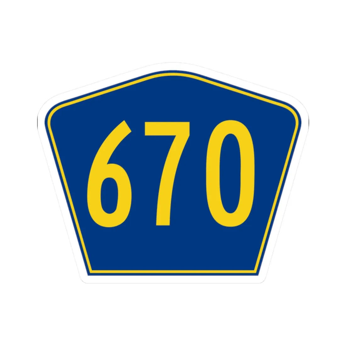 PR secondary 670 (Puerto Rico) (Road Sign) STICKER Vinyl Kiss-Cut Decal 2 Inch White - The Sticker Space