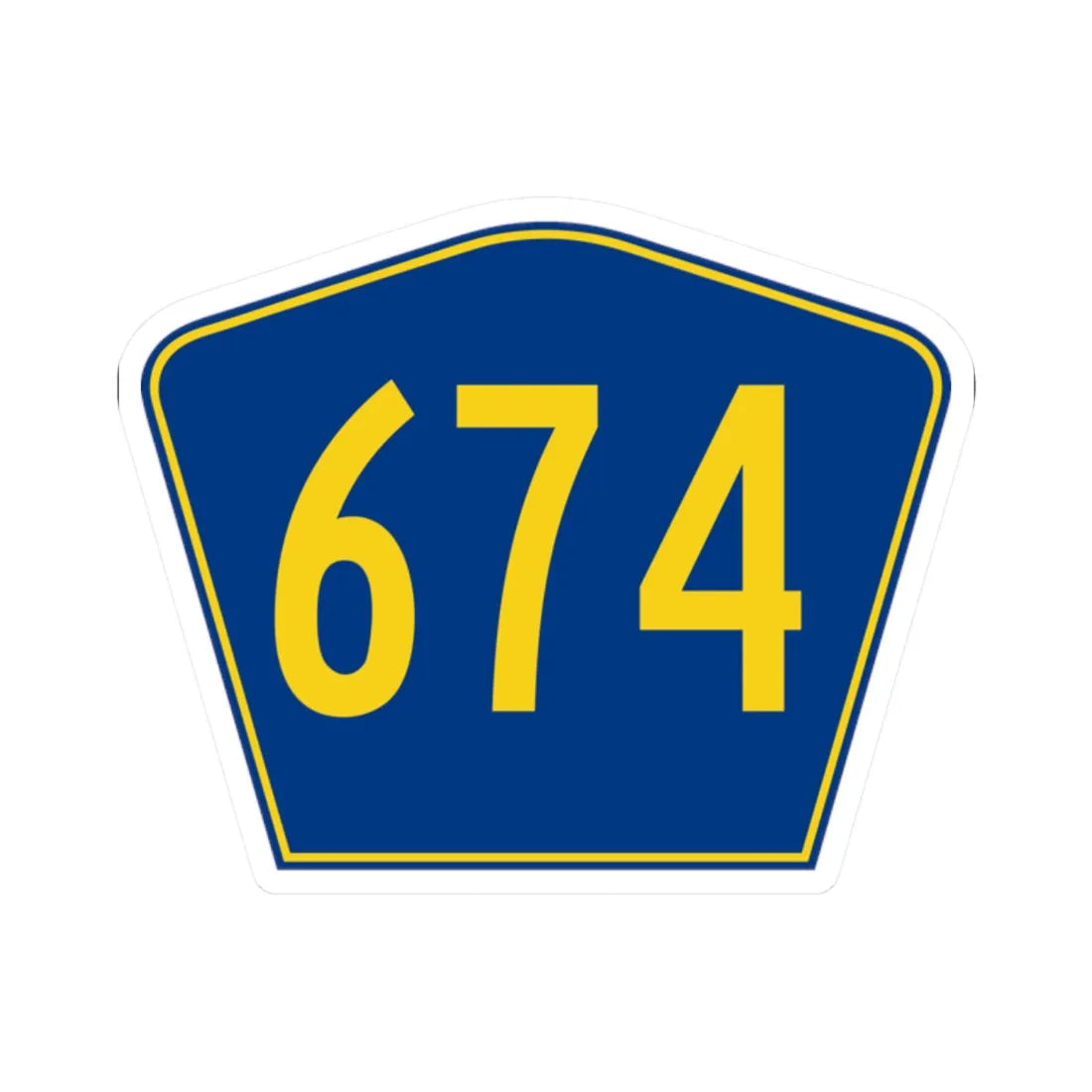 PR secondary 674 (Puerto Rico) (Road Sign) STICKER Vinyl Kiss-Cut Decal 2 Inch White - The Sticker Space