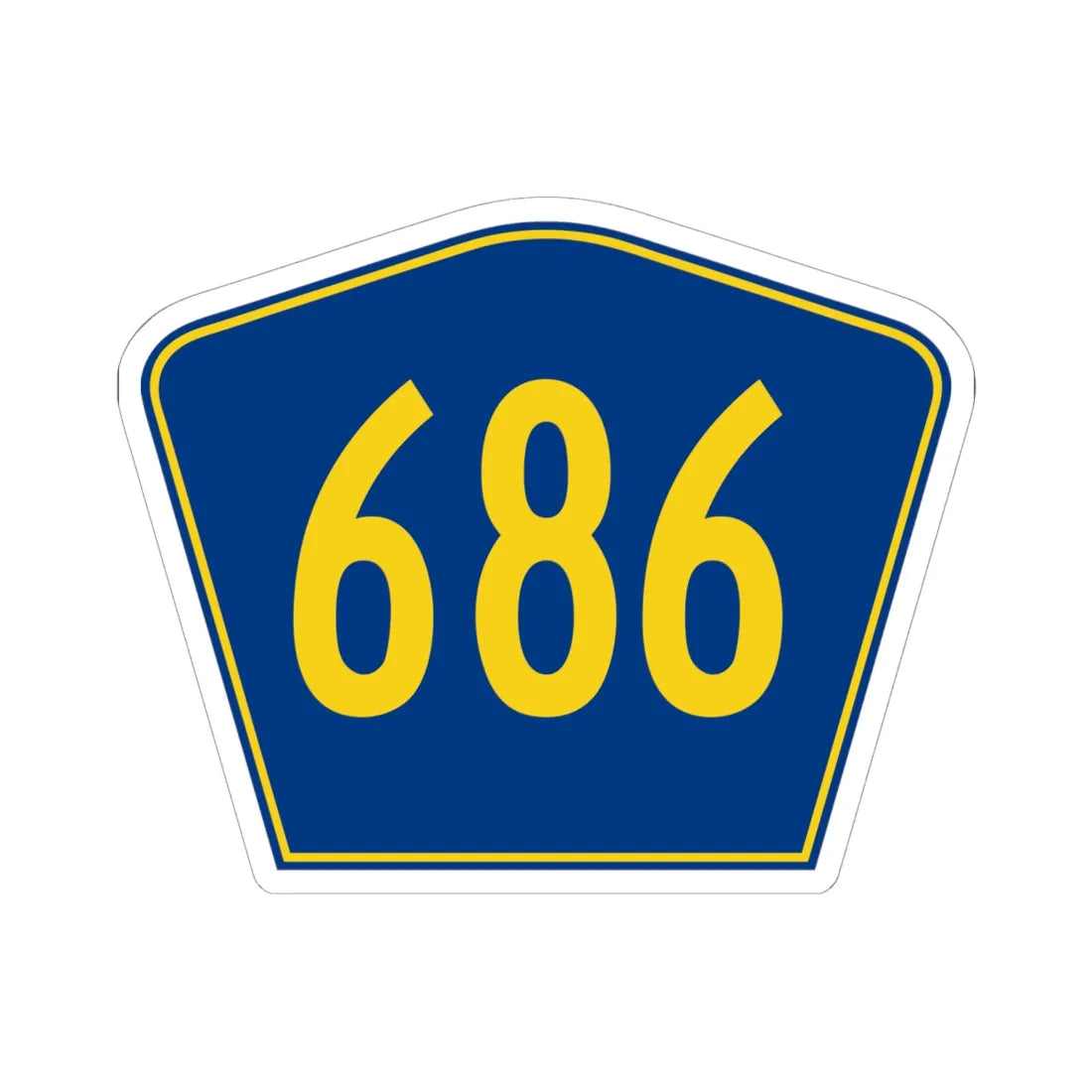 PR secondary 686 (Puerto Rico) (Road Sign) STICKER Vinyl Kiss-Cut Decal 6 Inch White - The Sticker Space