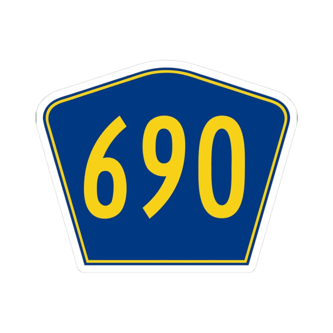 PR secondary 690 (Puerto Rico) (Road Sign) STICKER Vinyl Kiss-Cut Decal 3 Inch White - The Sticker Space