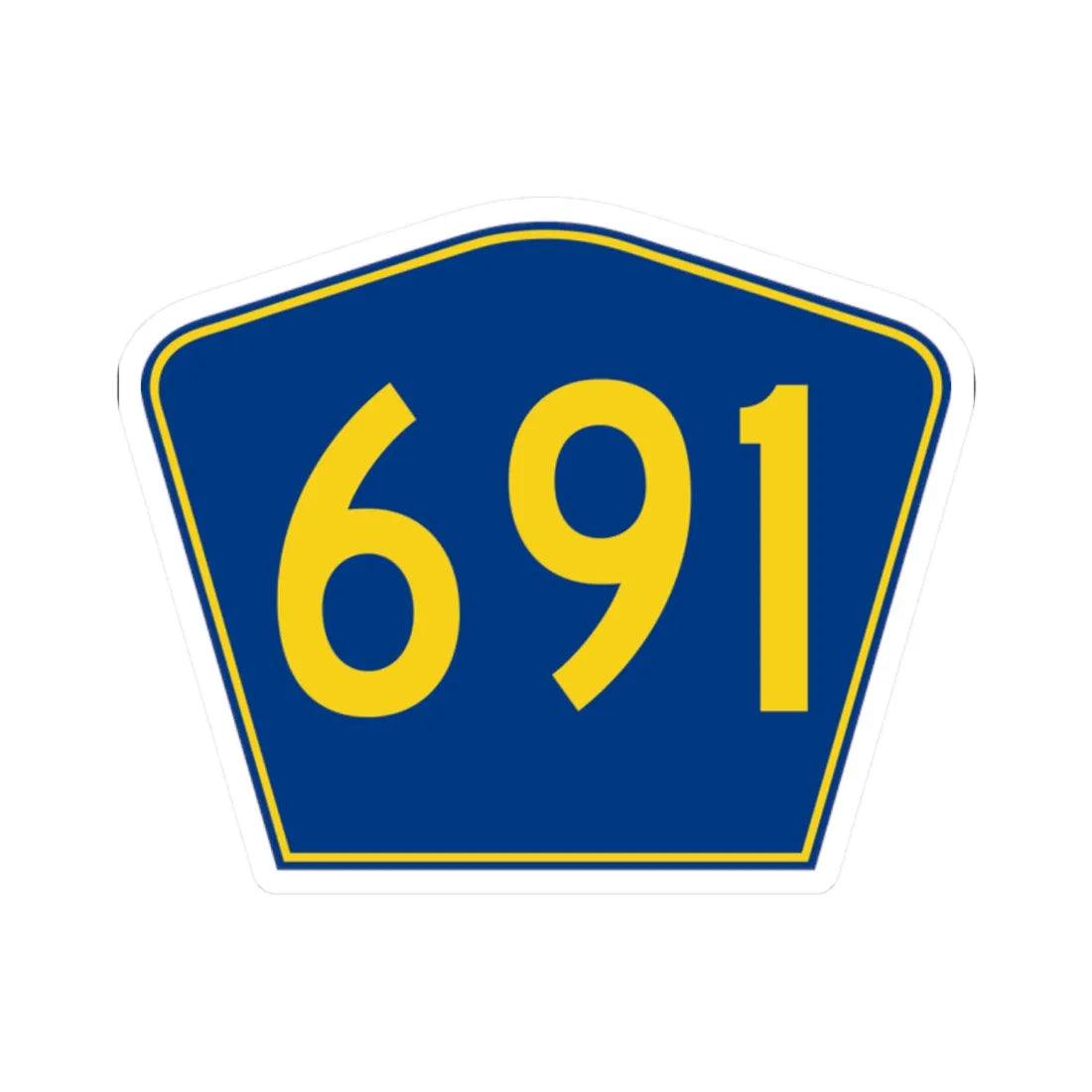 PR secondary 691 (Puerto Rico) (Road Sign) STICKER Vinyl Kiss-Cut Decal 2 Inch White - The Sticker Space