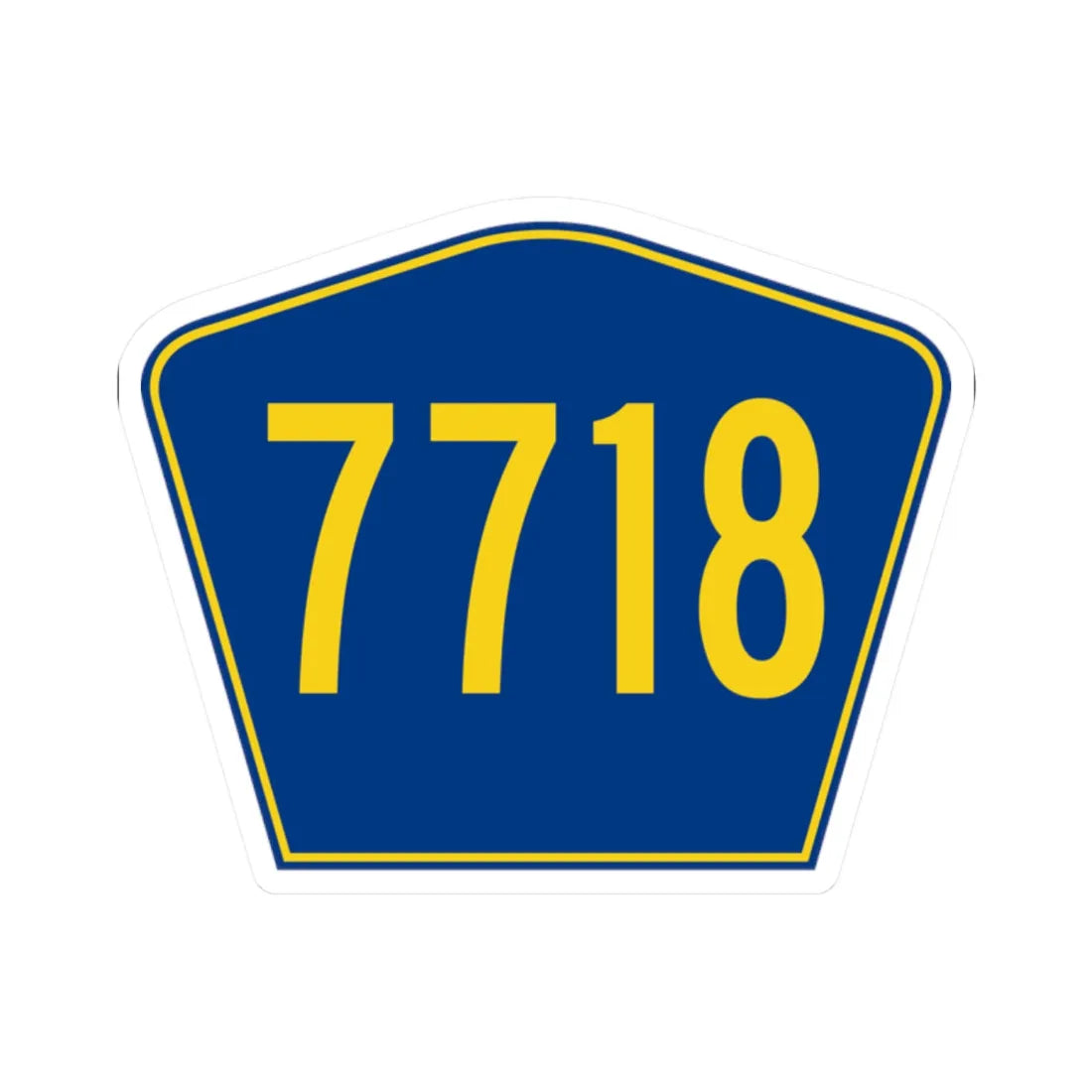 PR secondary 7718 (Puerto Rico) (Road Sign) STICKER Vinyl Kiss-Cut Decal 2 Inch White - The Sticker Space