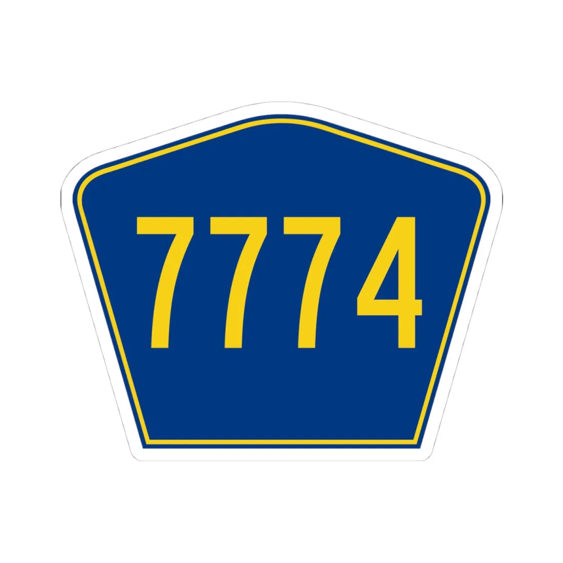 PR secondary 7774 (Puerto Rico) (Road Sign) STICKER Vinyl Kiss-Cut Decal 4 Inch White - The Sticker Space