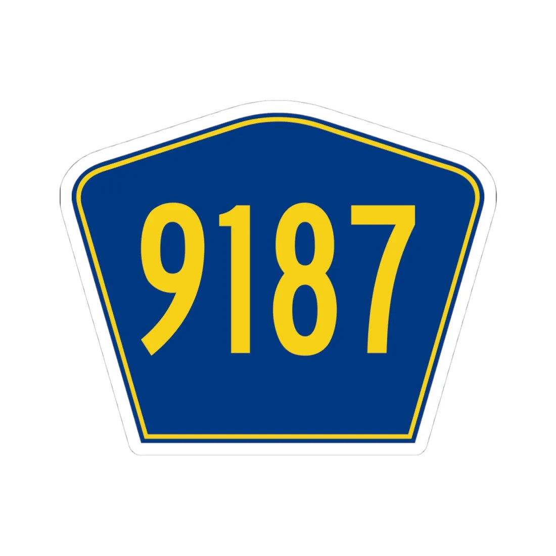 PR secondary 9187 (Puerto Rico) (Road Sign) STICKER Vinyl Kiss-Cut Decal 4 Inch White - The Sticker Space